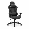 Chaise de bureau gaming pivotante en similicuir PU noir avec coussins appuie-tête et lombaire 68 cm x 70 cm x 125 à 135 cm