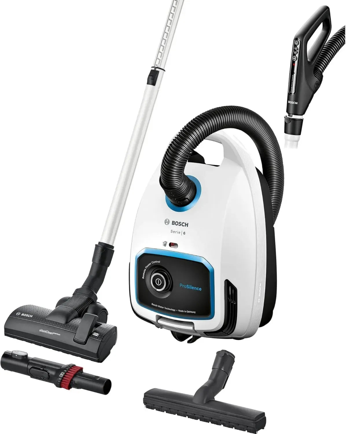 Aspiration Silencieuse Bosch Série 6 ProSilence BGB6SIL1, 66 dB, Filtre HEPA, Moteur Puissant, Blanc