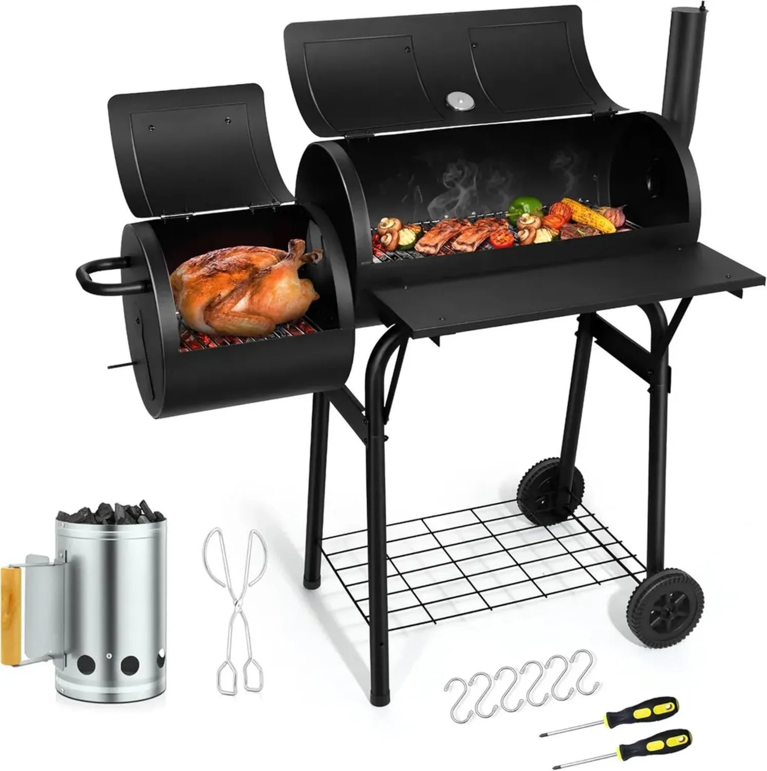 Kit de Barbecue au Charbon Joyfair avec 11 Accessoires