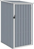 Cabane de Jardin en Acier Galvanisé avec Toit et Porte, Remise Extérieure pour Outils 87x98x148/159 cm