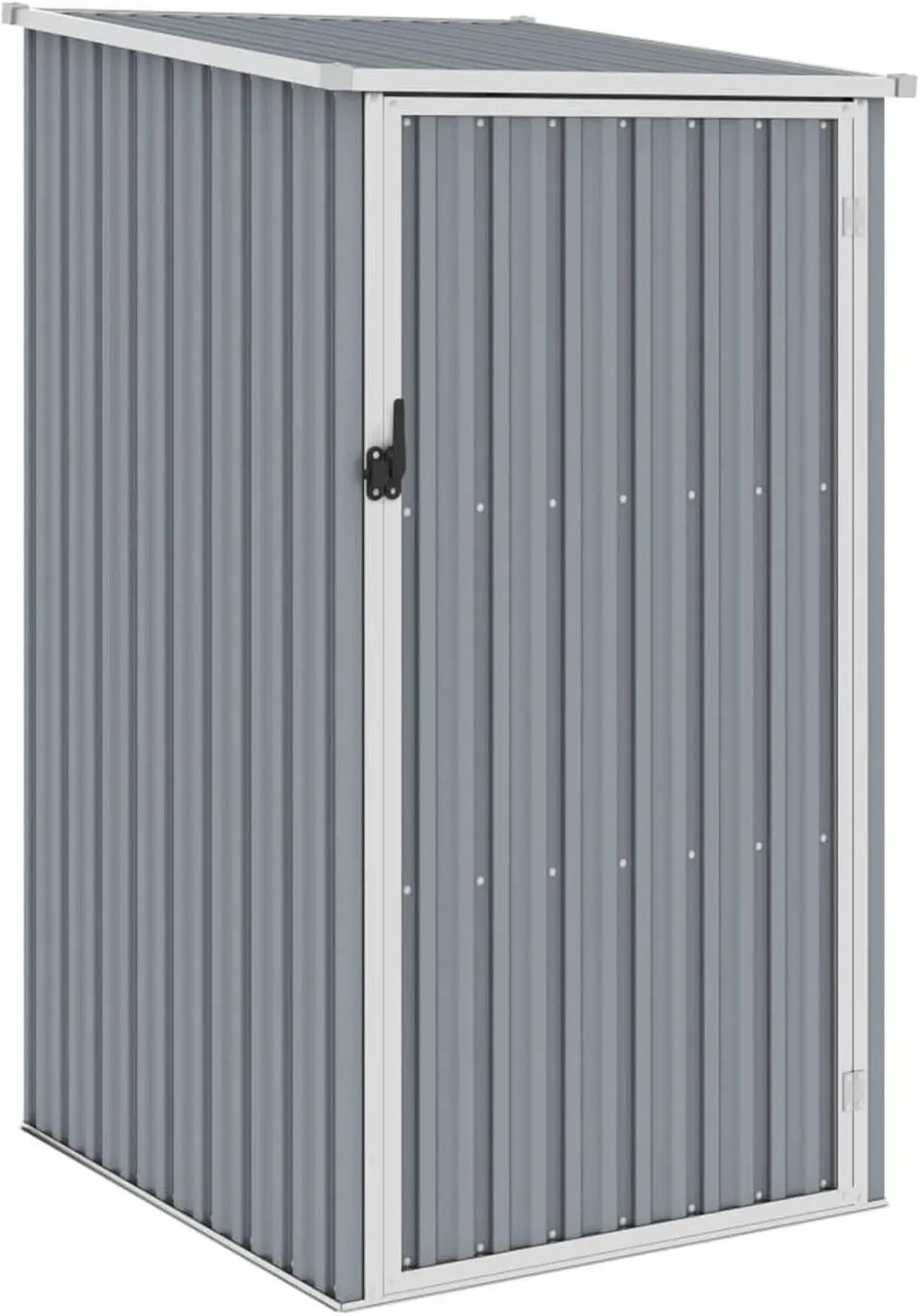 Cabane de Jardin en Acier Galvanisé avec Toit et Porte, Remise Extérieure pour Outils 87x98x148/159 cm