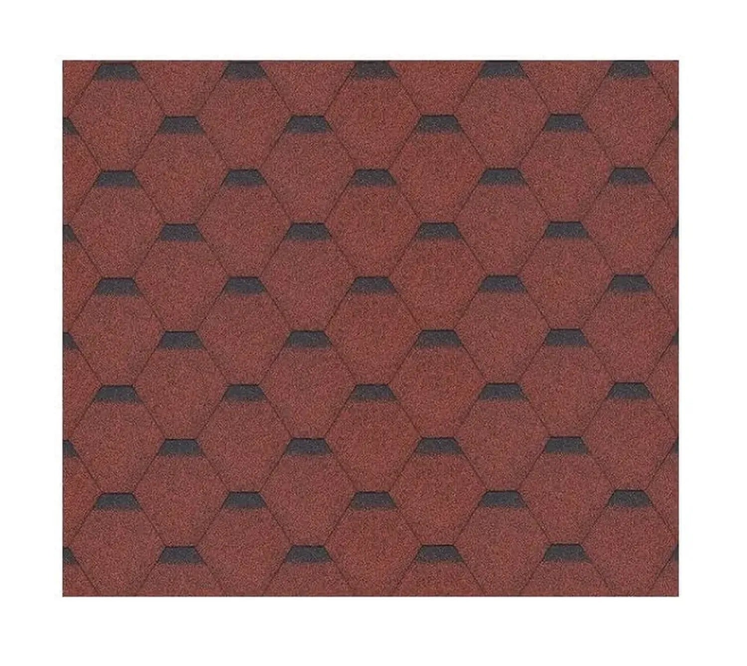 Bardeaux bitumineux hexagonaux rouges Timbela M333 pour toiture de chalet