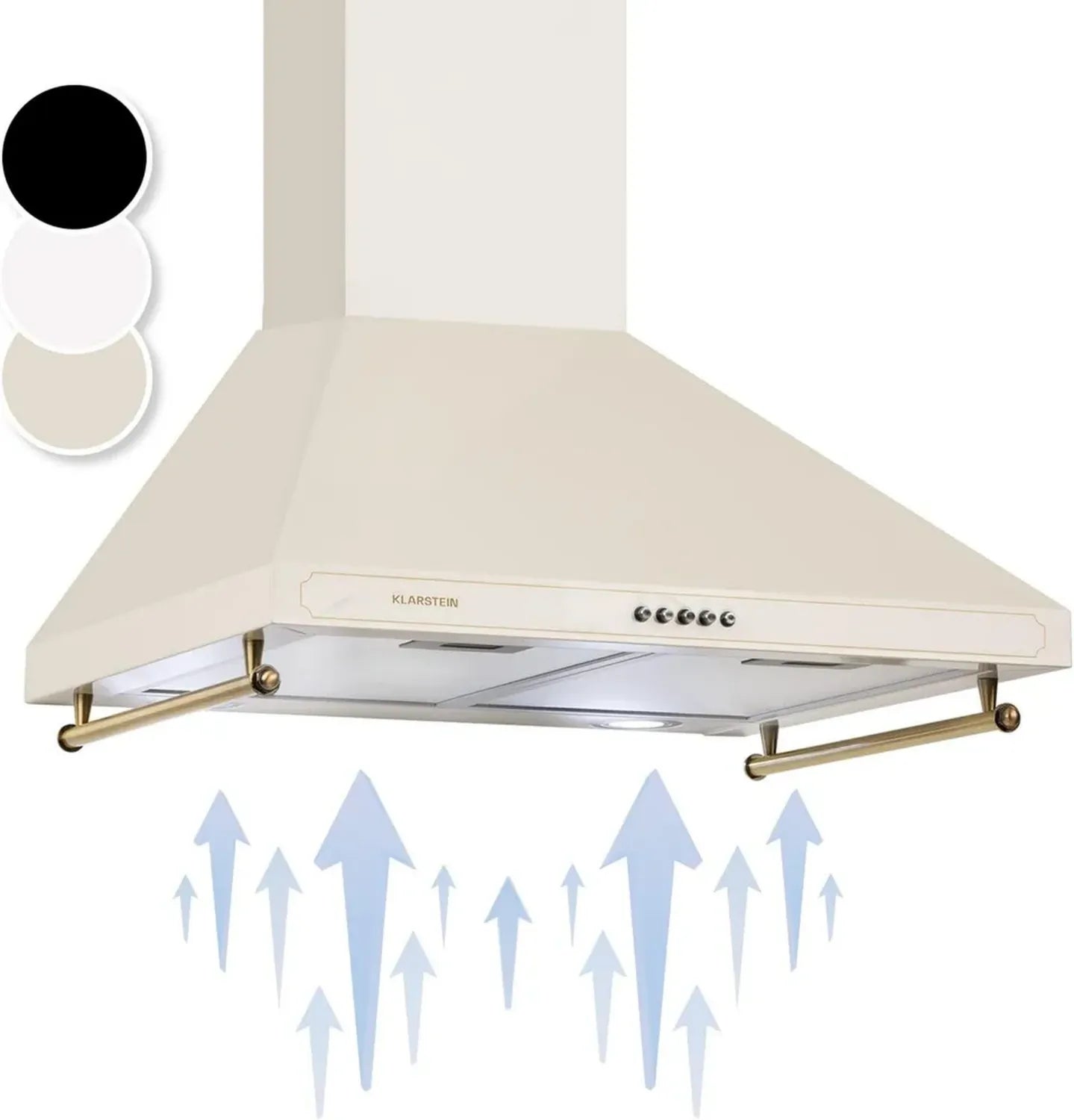 Klarstein Hotte de Cuisine 60 cm, Filtre Aluminium, Débit 645m³/h, Éclairage LED Silencieux