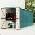 Abri de Jardin en métal vert 118x382x178 cm avec Panneaux Muraux
