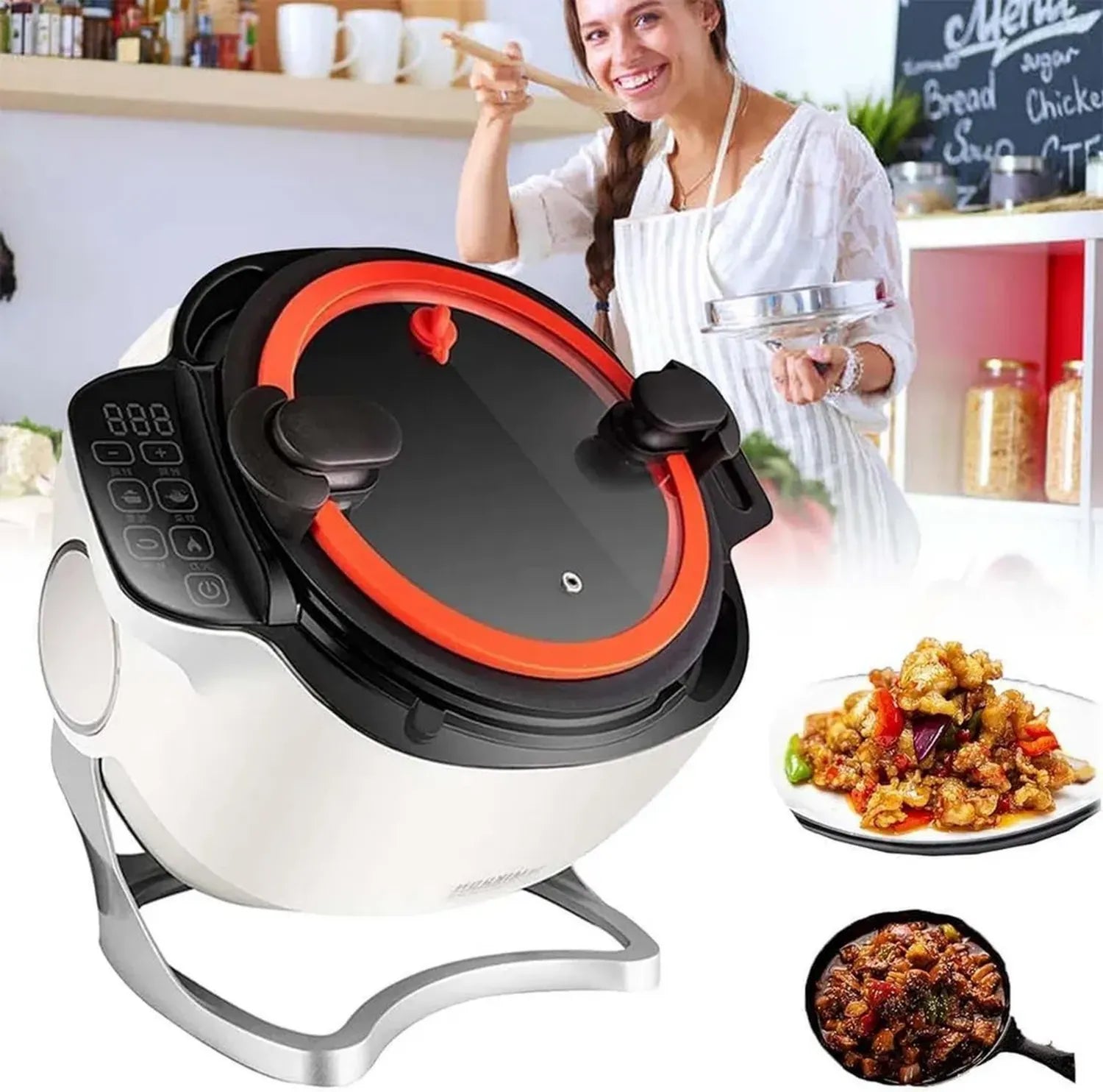 Cuiseur Automatique Multifonction 6L 2000W avec Wok Intelligent