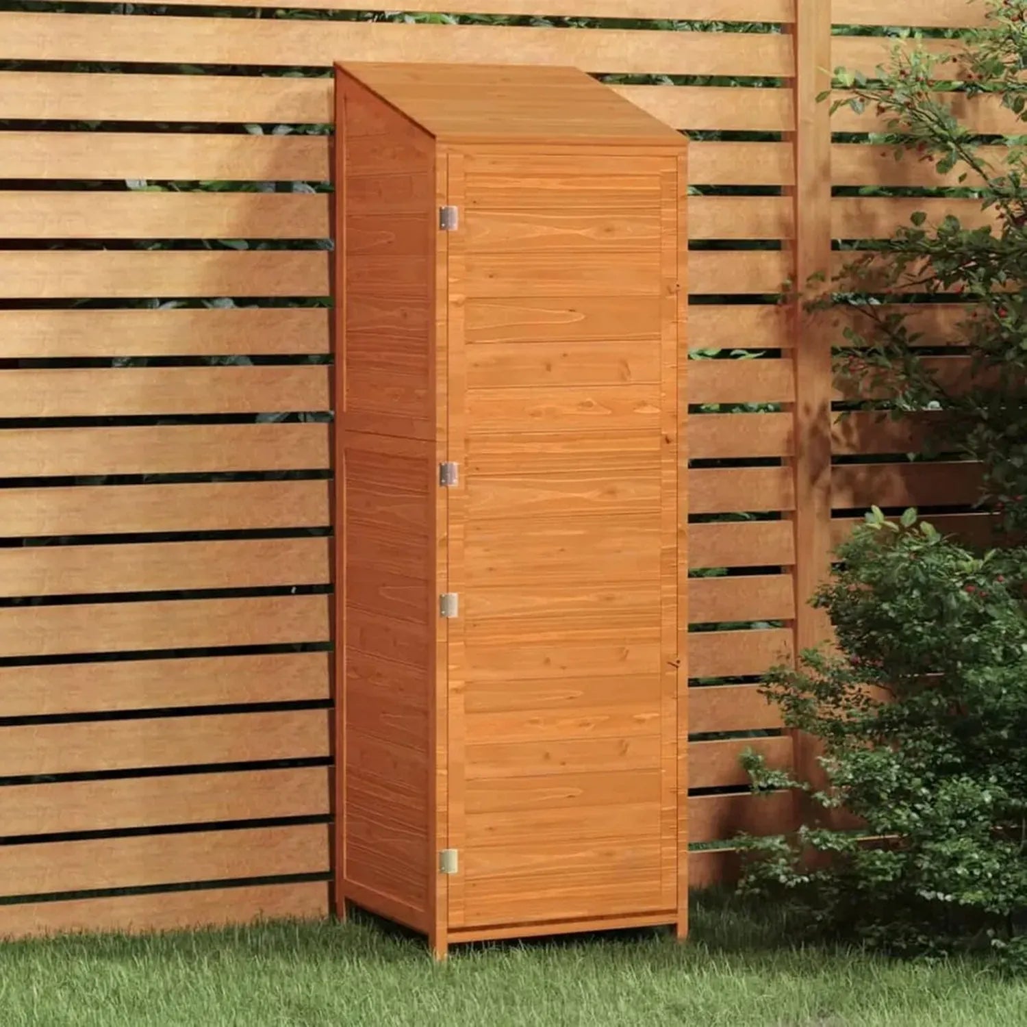Cabane de Jardin en Bois de Sapin Marron, Maison Préfabriquée Extérieure, 55x52x174,5 cm