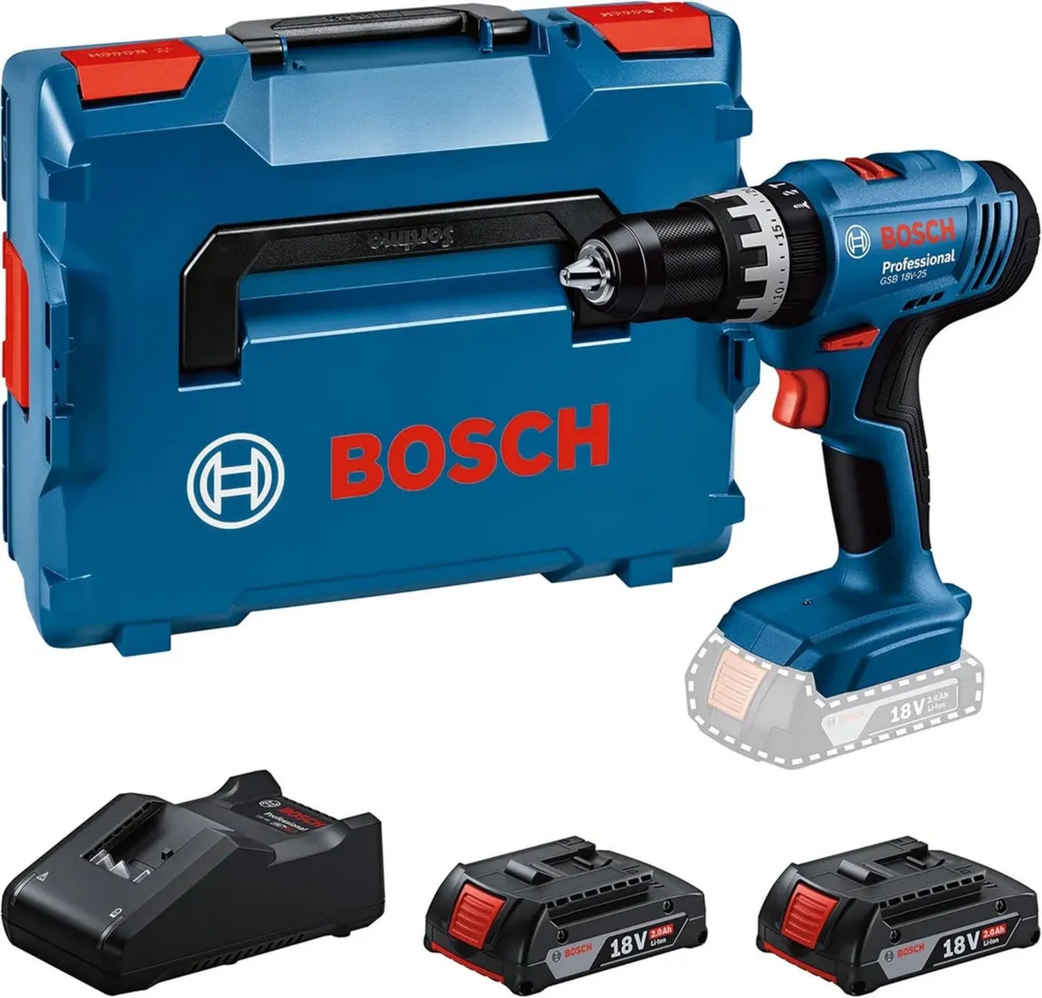 Perceuse-visseuse Bosch 18V sans fil avec batteries et chargeur