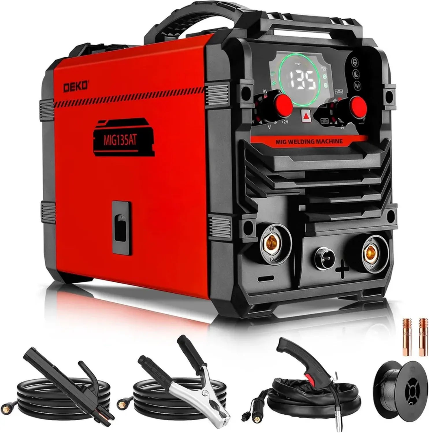 Poste à Souder MIG 135A DEKOPRO 220V: Inverseur IGBT Portable 3 en 1 avec Torche - MIG/TIG/MMA
