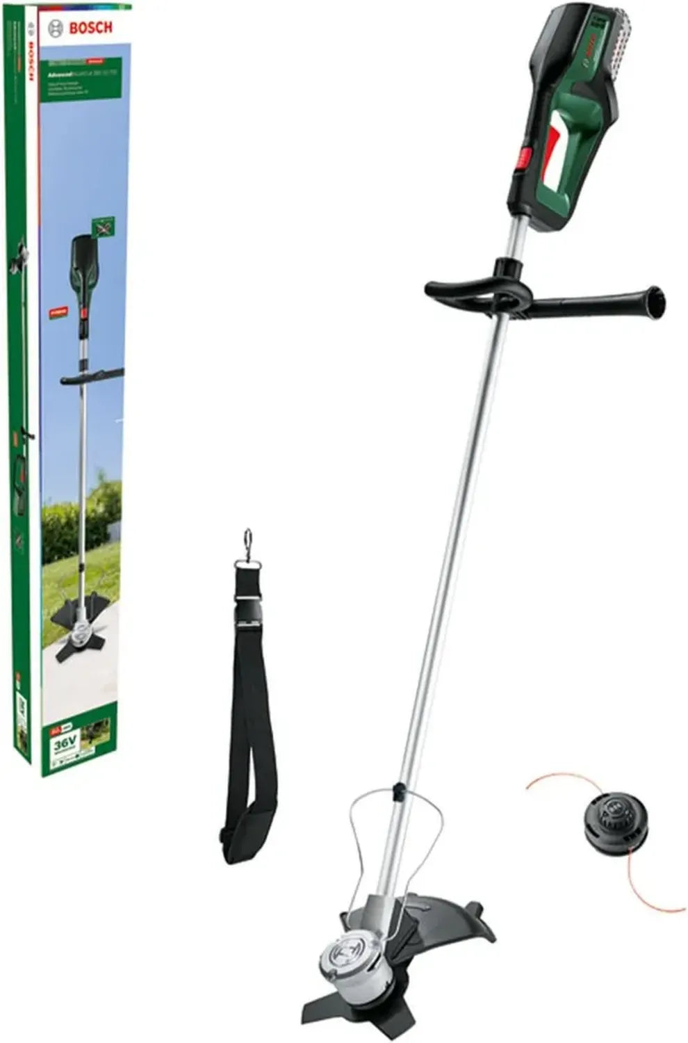 Débroussailleuse Sans Fil Bosch 36V AdvancedBrushCut, Coupe Intense, 33 cm/23 cm, Batterie 2,0 Ah Incluse