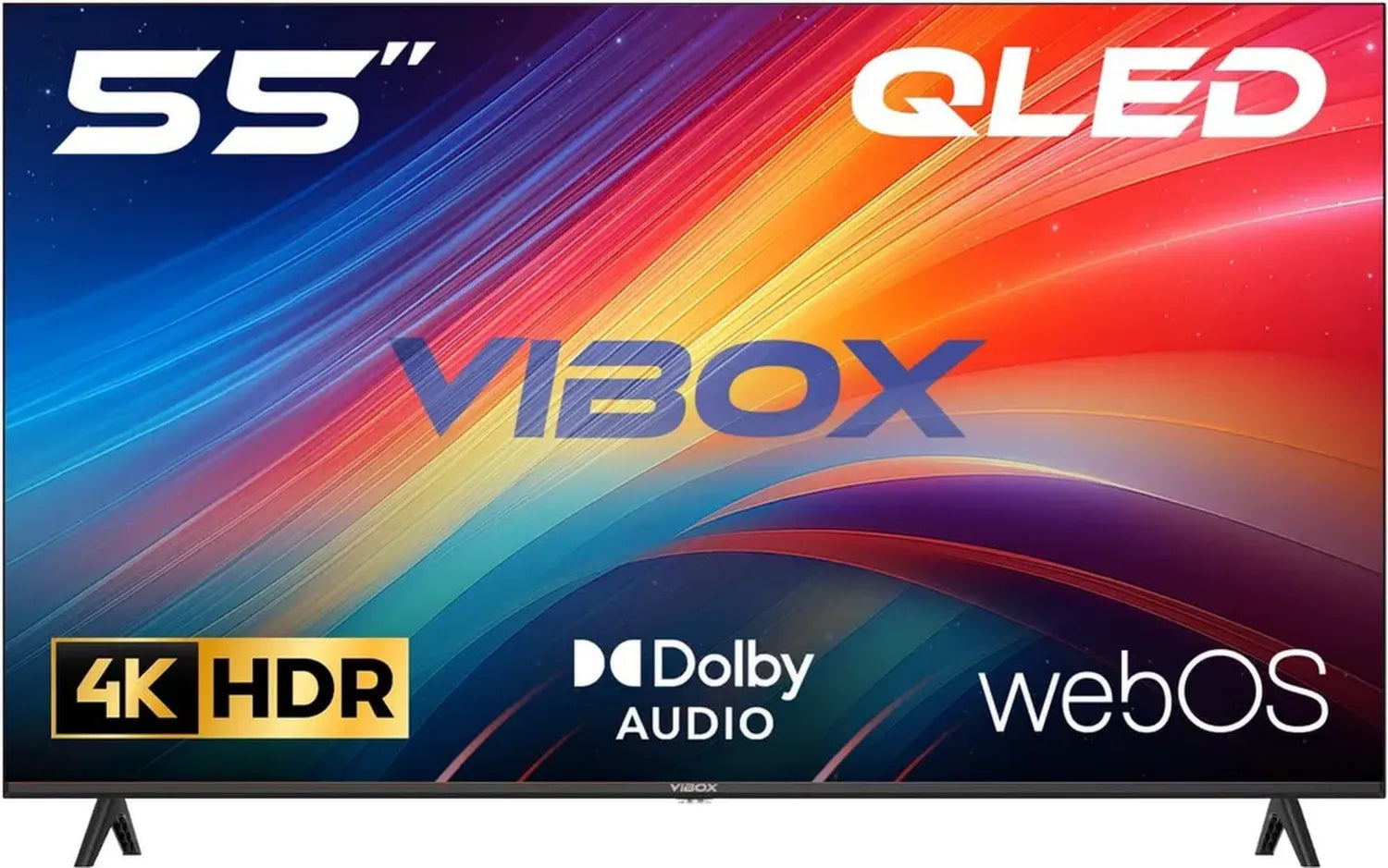 Téléviseur Intelligent VIBOX 55' QLED 4K UHD avec WebOS, HDR10, Dolby Audio