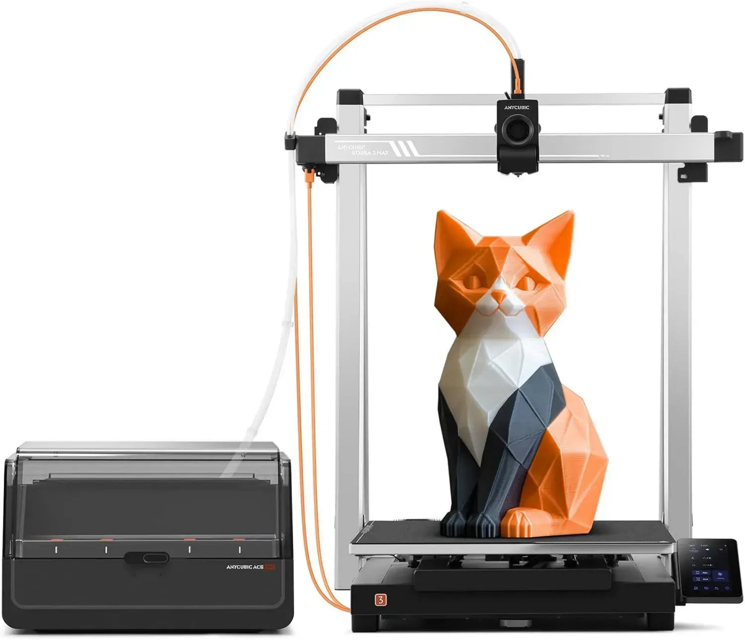 Imprimante 3D Anycubic Kobra 3 Max Combo, Impression Ultra-Rapide 600 mm/s, LeviQ 3.0, Grande Dimension 420x420x500mm