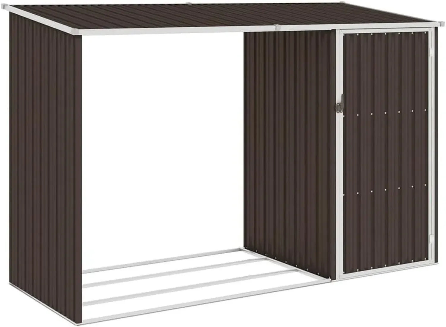 Abri de Jardin en Acier Galvanisé Brun 245x98x159 cm