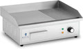 Gril Électrique Professionnel 3000W avec Plaque Lisse et Rainurée en Acier 548x350mm