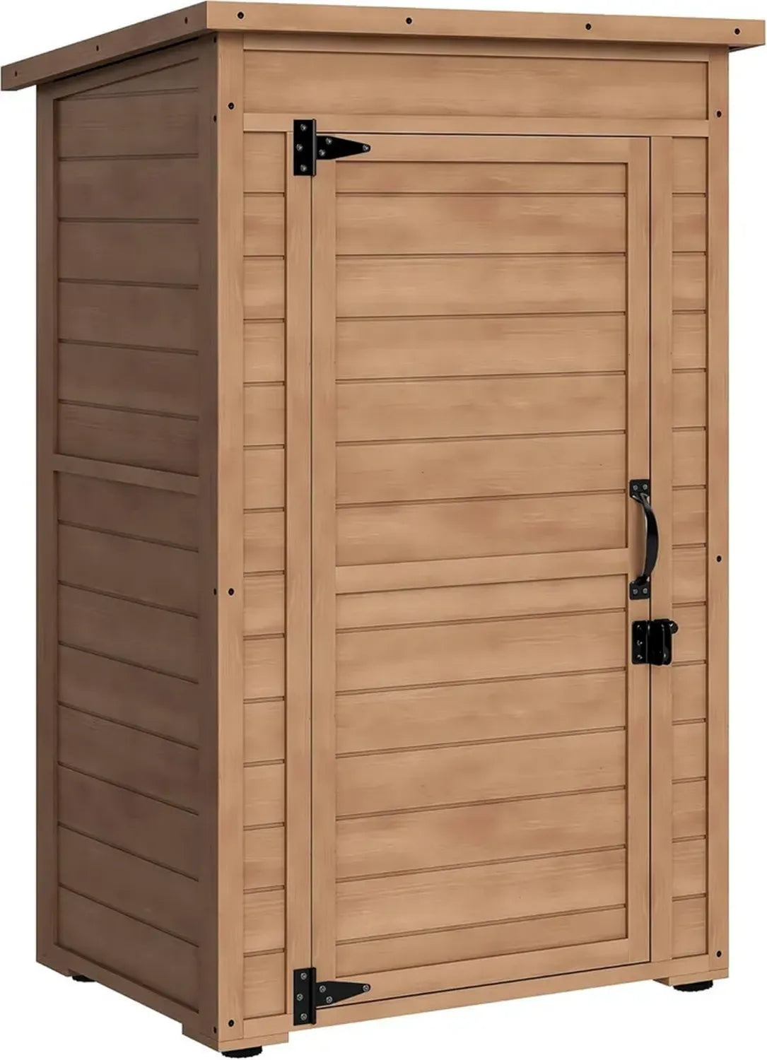 Armoire de Jardin en Bois Outsunny avec Toit Inclinable et Étagère Ajustable, 75x56x117 cm, Marron