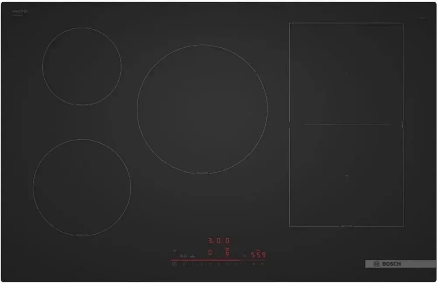 Plaque de Cuisson à Induction Bosch Série 6, 80 cm, Surface Anti-Rayures, Zone Flexible, PowerBoost