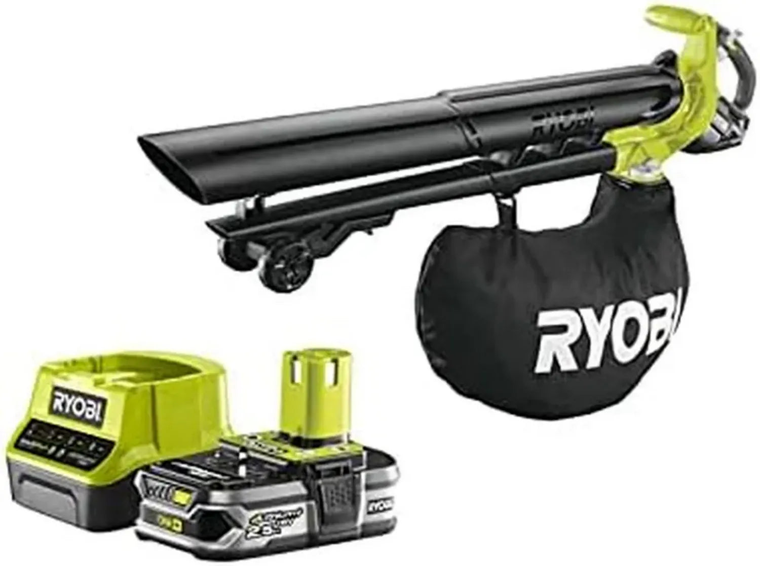 RYOBI Aspirateur Souffleur Broyeur 18V One+ Sans Balais avec Batterie 2.5Ah et Chargeur Rapide