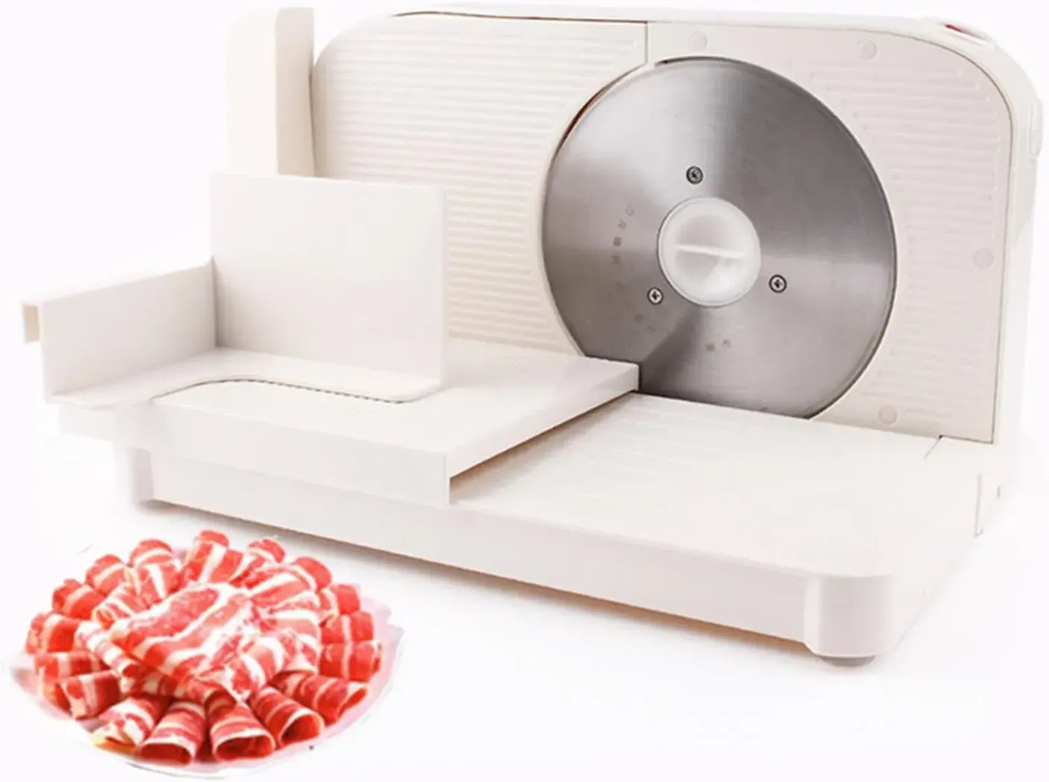 Trancheuse électrique 150 W - Coupe-pain et charcuterie avec lame en acier inoxydable de 17 cm