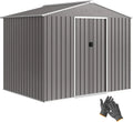 Abri de Jardin en Acier Galvanisé avec Double Porte Coulissante et Toit Incliné - Outsunny