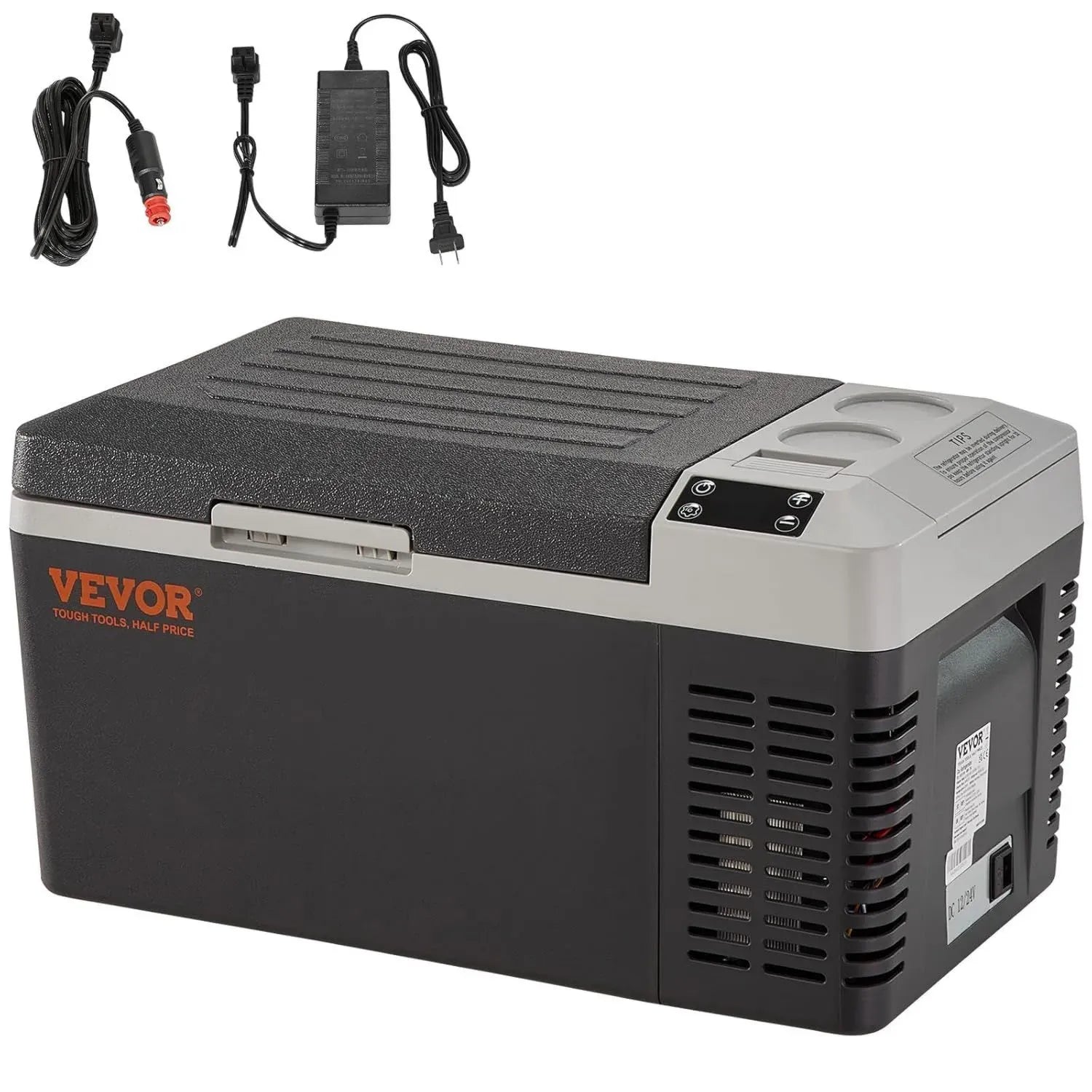 VEVOR Glacière Électrique Portable 20L pour Voitures, 12/24V DC, 100-240V AC, Température Réglable -20°C à 10°C, Idéale pour Camion, Bateau et Camping