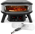 Cozze® Four à Pizza 33cm Premium Rotatif | Gaz 30mbar | Pierre Incluse | Allumage Auto | Thermomètre Intégré | Design Noir Durable