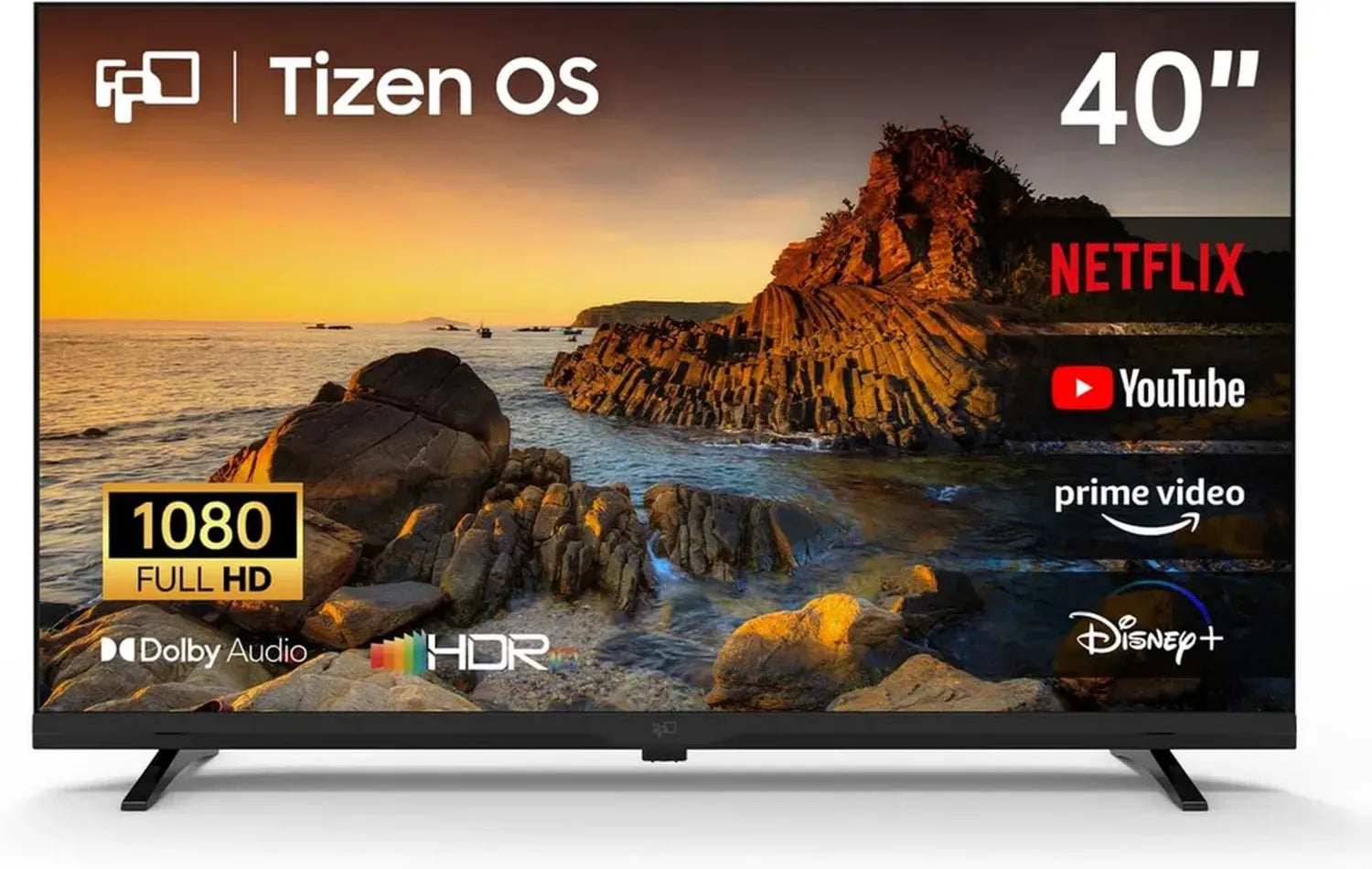 Télévision 40 Pouces Full HD Smart TV Tizen avec Miracast, Audio Dolby, HDR10, HDMI, Télécommande Vocale, Écran Plat