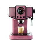 ECODE® Machine à Espresso Delice Pourpre avec Mousseur, Semi-Automatique, 20 Bars, Vapeur Orientable, Réservoir 1,5L, Simple/Dose Double, Thermomètre Intégré