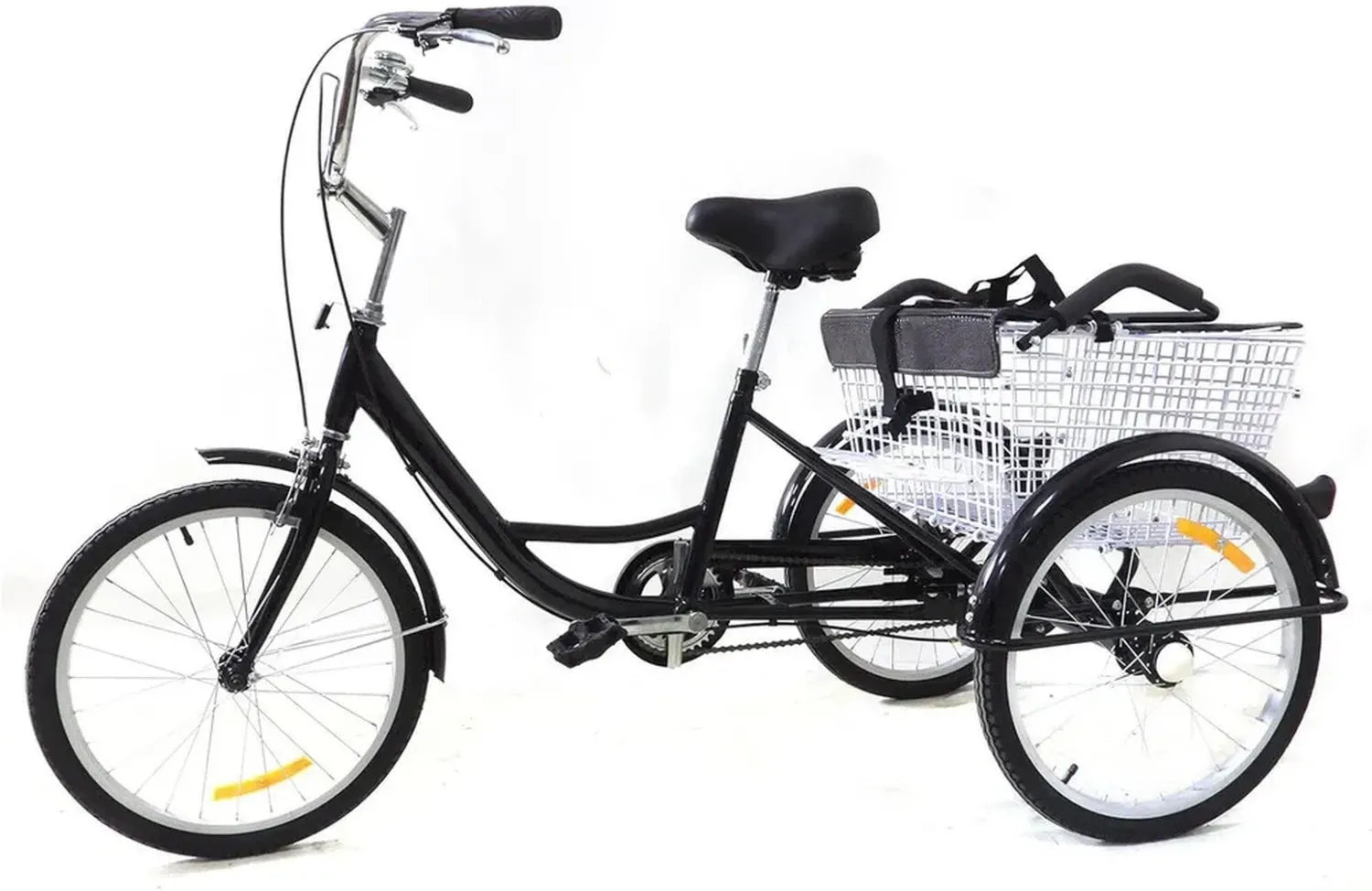 Tricycle pliant adulte 20', monocycle urbain avec siège enfant - noir