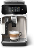 Machine à Café Philips Série 2300 avec Broyeur en Céramique, Écran Tactile, Système LatteGo, 4 Boissons, Technologie SilentBrew - Blanc Chromé
