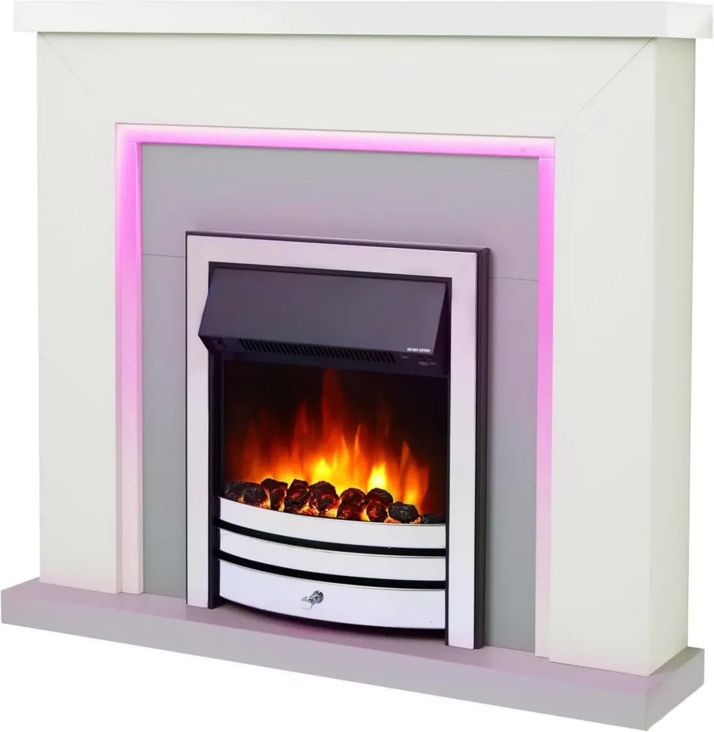 Cheminée électrique Bempton 42' avec flamme réaliste, télécommande, éclairage LED multicolore, chauffage éco
