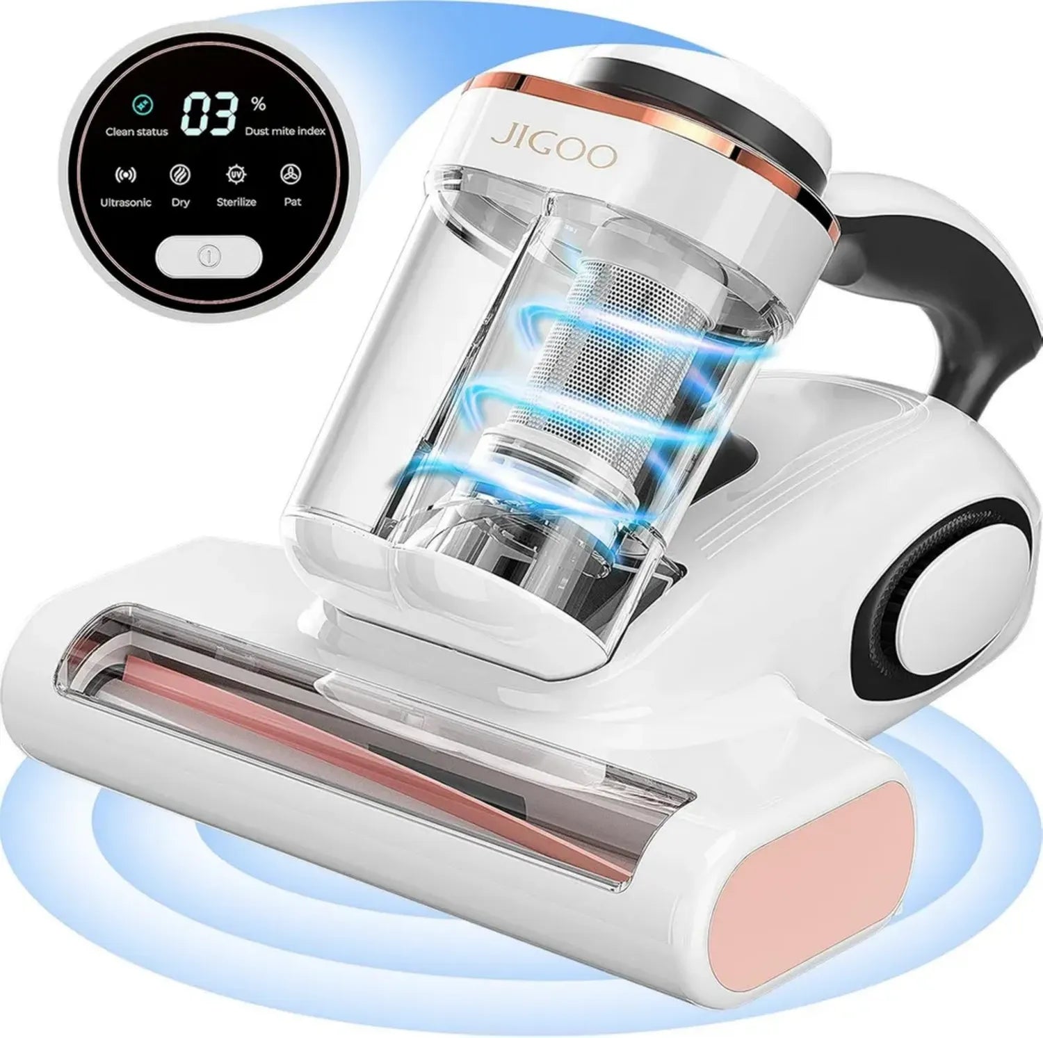 Aspirateur Anti-acariens JIGOO J300 avec Capteur et UV, 500W, Affichage LED