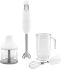 Mixeur Plongeant Smeg 700W Blanc avec Accessoires et Fonction Turbo