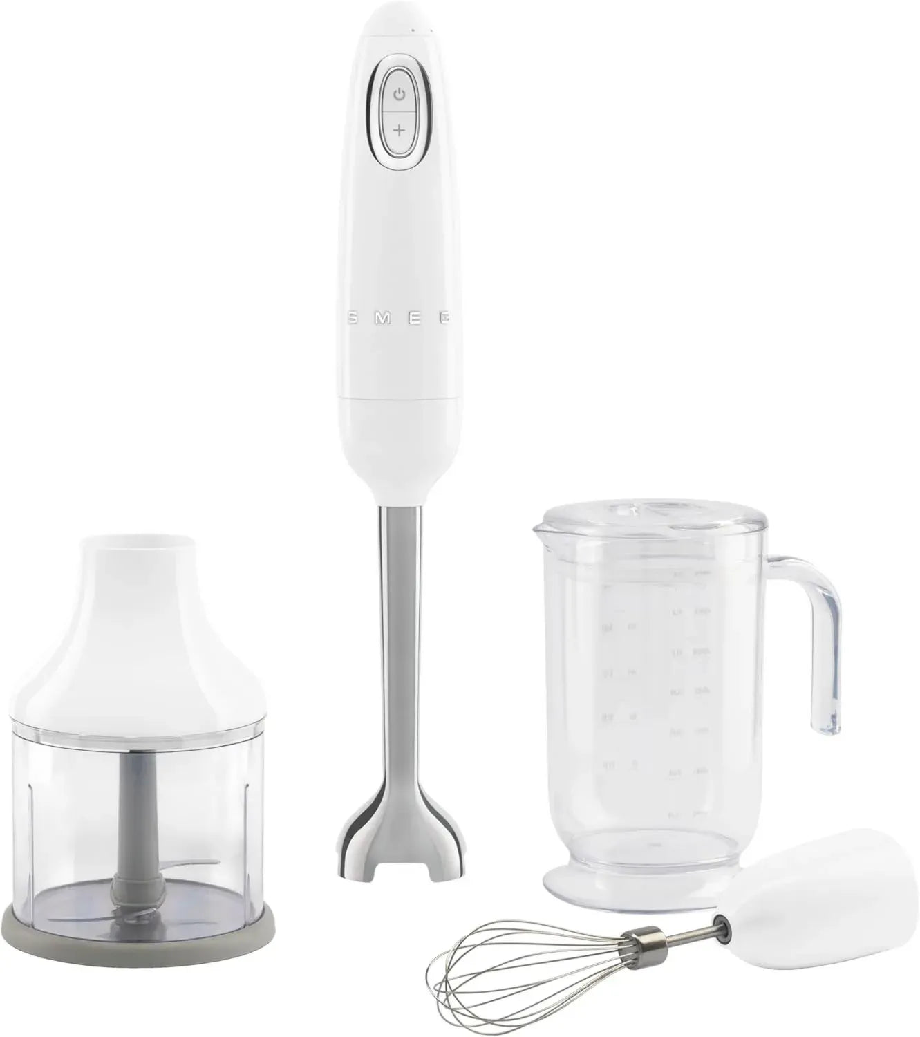 Mixeur Plongeant Smeg 700W Blanc avec Accessoires et Fonction Turbo