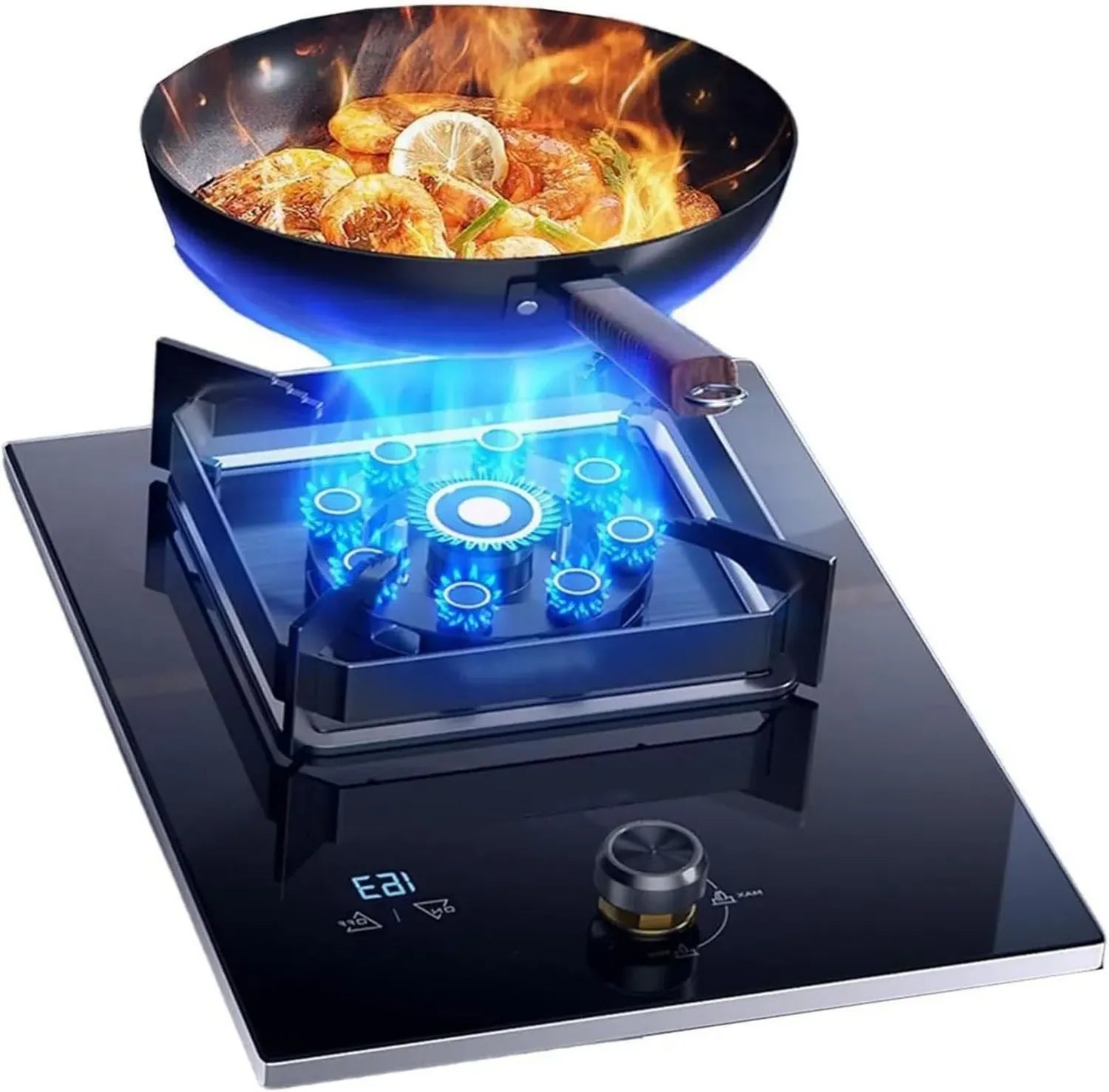 Réchaud à gaz portable 5,2 kW avec plaque en verre trempé pour cuisine et camping