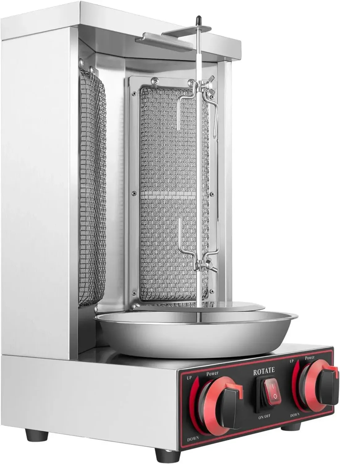 Grill à Poulet Vertical au Gaz 3000 W Inox - Broche Kebab Professionnelle pour Cuisine Commerciale