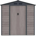 Abri de Jardin en Acier Galvanisé Gris Effet Bois 2,79 m² - ADELMO