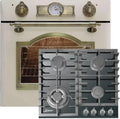 Four Autonome Kaiser Retro avec Tournebroche et 8 Fonctions + Plaque Gaz Encastrable 60 cm Noir