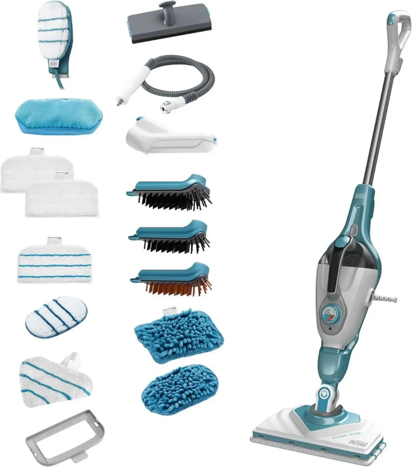 Balai Vapeur 10-en-1 Multifonction avec Gant STEAMitt et Accessoires BLACK+DECKER