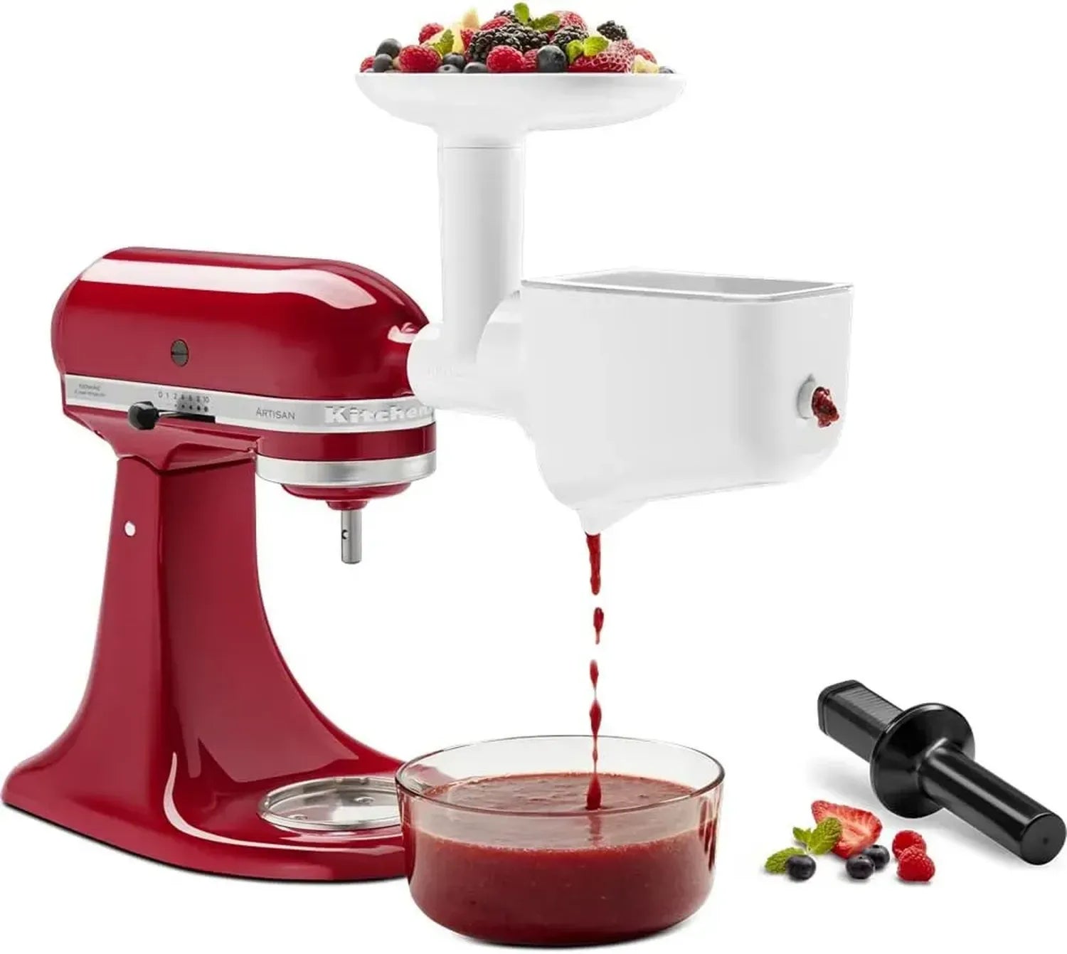 Ensemble Hachoir et Moulin à Fruits et Légumes KitchenAid - Compatible avec Robot Pâtissier - Blanc