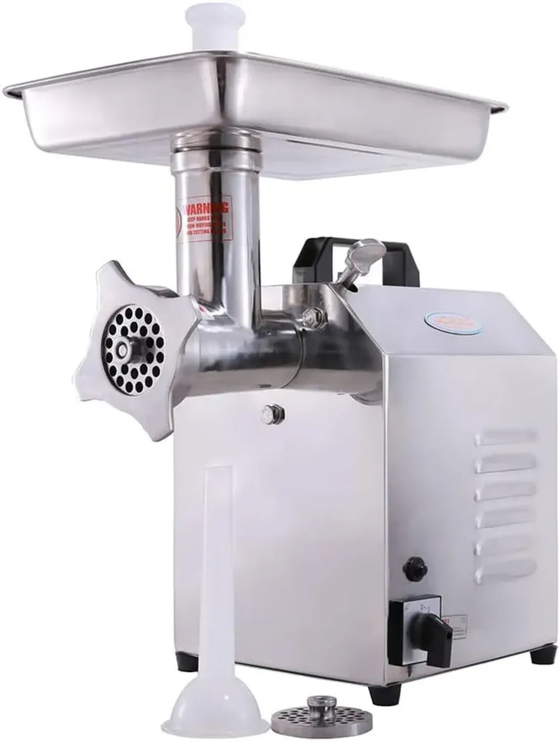 Hachoir à Viande Électrique en Acier Inoxydable, 735W, 150kg/h, Idéal pour Saucisses, Usage Professionnel et Domestique