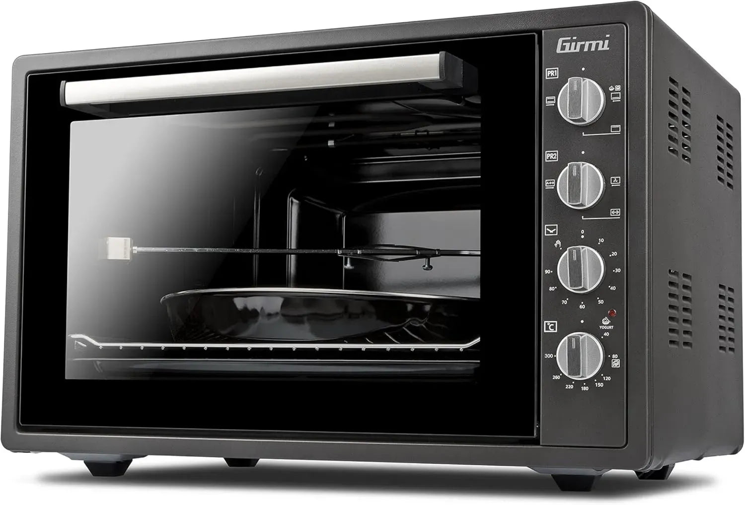 Four Électrique Girmi 58L avec Convection et Tournebroche, 1800W, Minuterie, Gris Anthracite