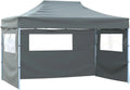 Tente de Réception Pliante 3x3m, Anthracite, Imperméable avec Parois Latérales pour Évènements Extérieurs