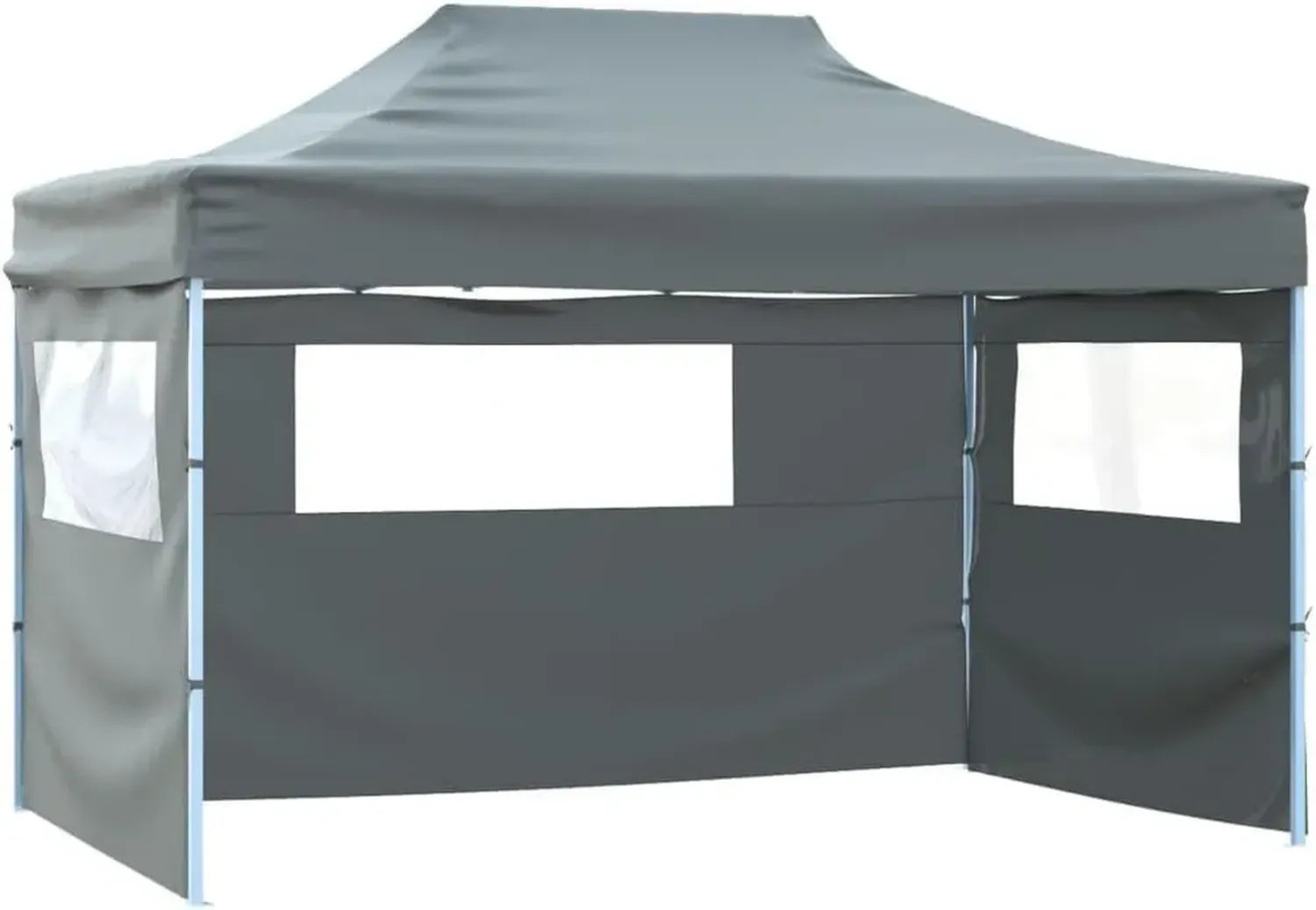 Tente de Réception Pliante 3x3m, Anthracite, Imperméable avec Parois Latérales pour Évènements Extérieurs