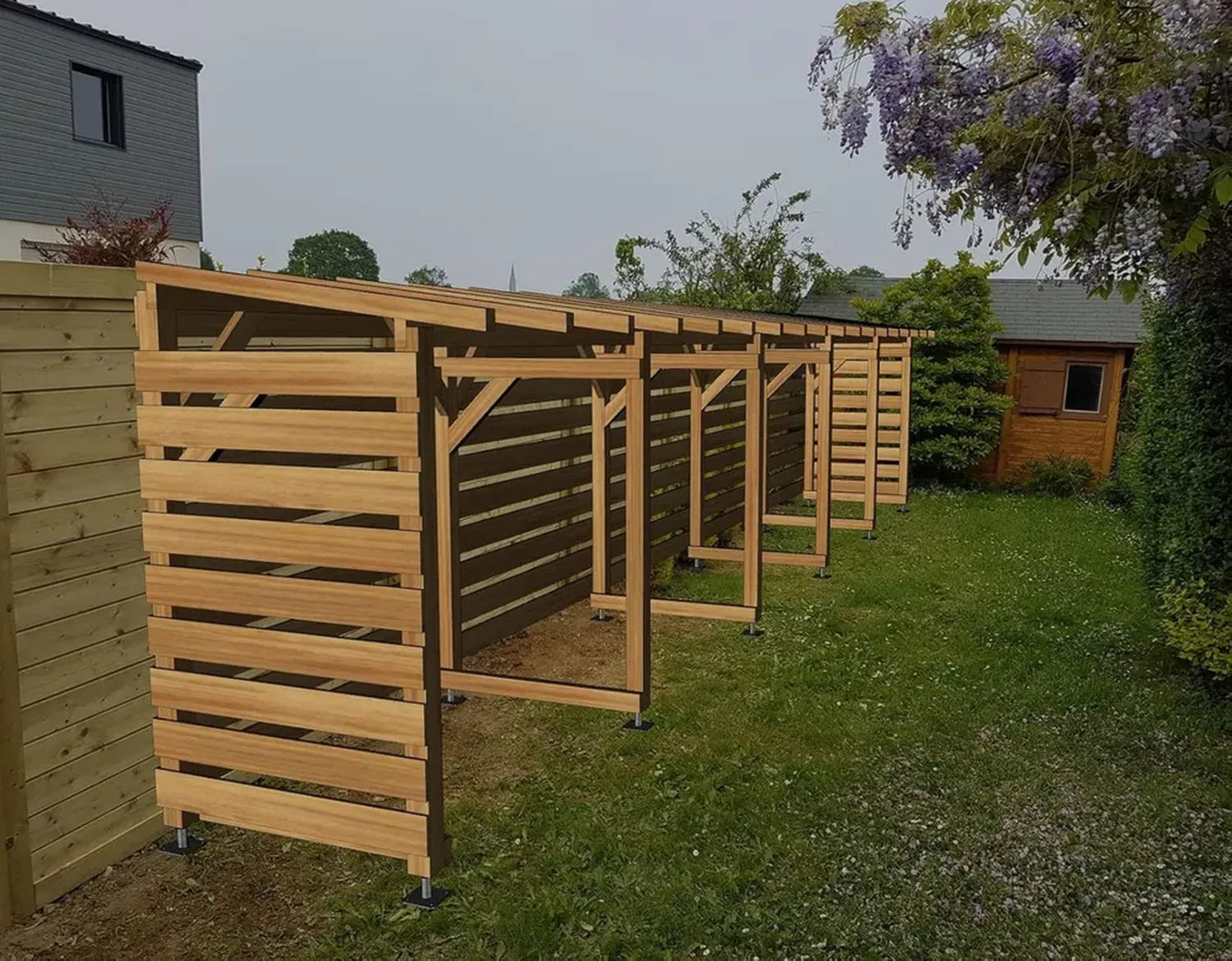 Abri de Jardin en Bois Massif 10m² avec Plancher, Traité Classe 3