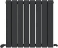 Radiateur Horizontal Moderne Anthracite à Panneau Plat 600W