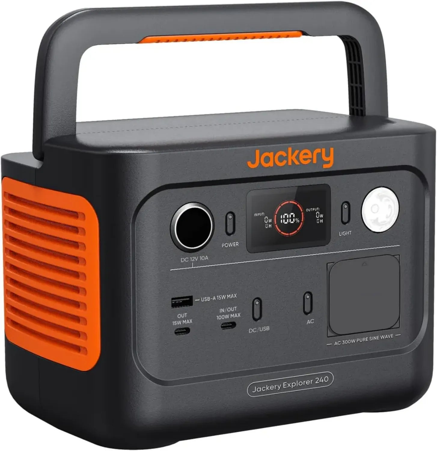 Générateur Portable Jackery Explorer 240 V2, Batterie LiFePO4 256Wh, Sortie 300W CA/100W USB-C, Recharge Complète en 1H via App, Solaire pour Camping et Urgences