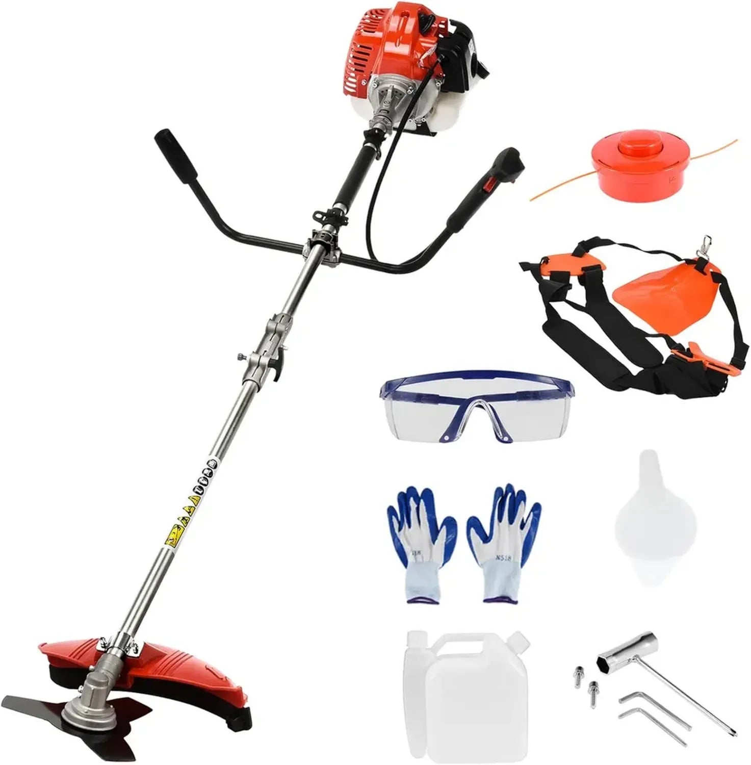 Débroussailleuse Thermique 52cc 2-en-1: Taille-Haie et Coupe Bordure, Outil Polyvalent pour Jardinage