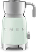 Mousseur à Lait Smeg MFF11PGEU, Induction, 6 Programmes, Carafe 600 ml, Vert d'Eau