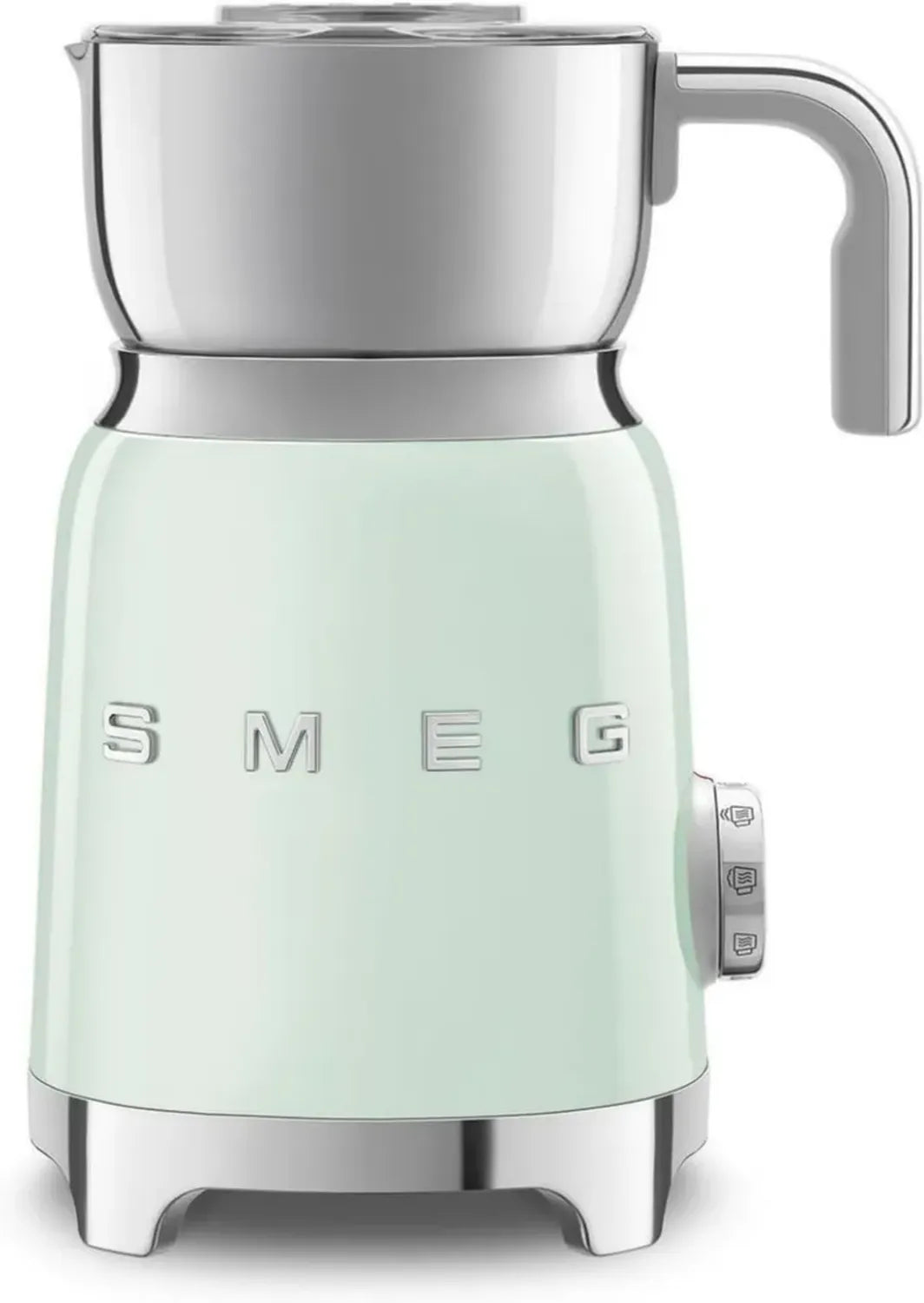 Mousseur à Lait Smeg MFF11PGEU, Induction, 6 Programmes, Carafe 600 ml, Vert d'Eau