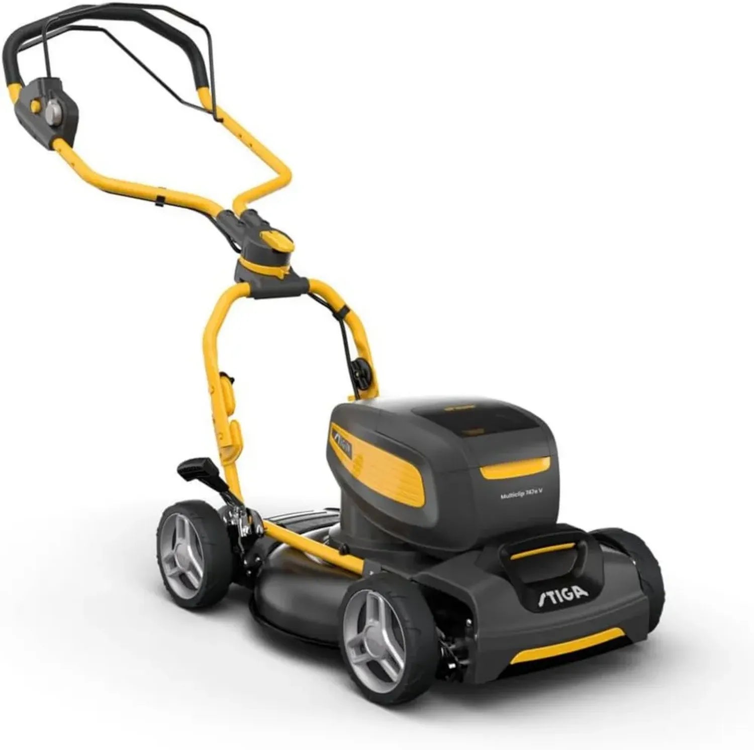 STIGA Multiclip 747e V Tondeuse à Gazon Électrique 48V, 45 cm, Avec 2 Batteries 5.0 Ah et 2 Chargeurs, Fonction Mulching, Mode Éco, Pour Pelouses Jusqu'à 1300 m²