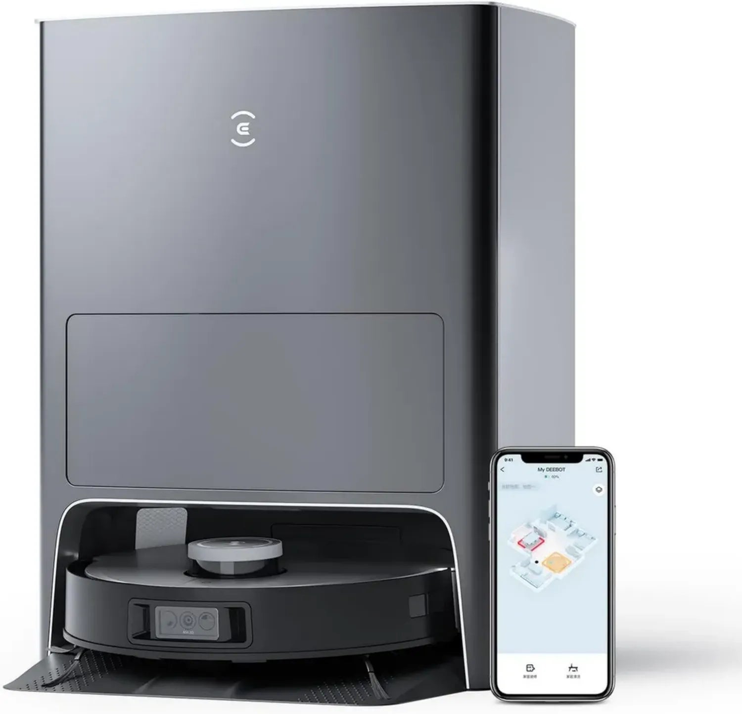 Aspirateur Robot ECOVACS DEEBOT X1 Omni avec Station de Nettoyage, Puissance 5000 Pa, Évitement 3D, Autonomie 260 Min, Commande Vocale